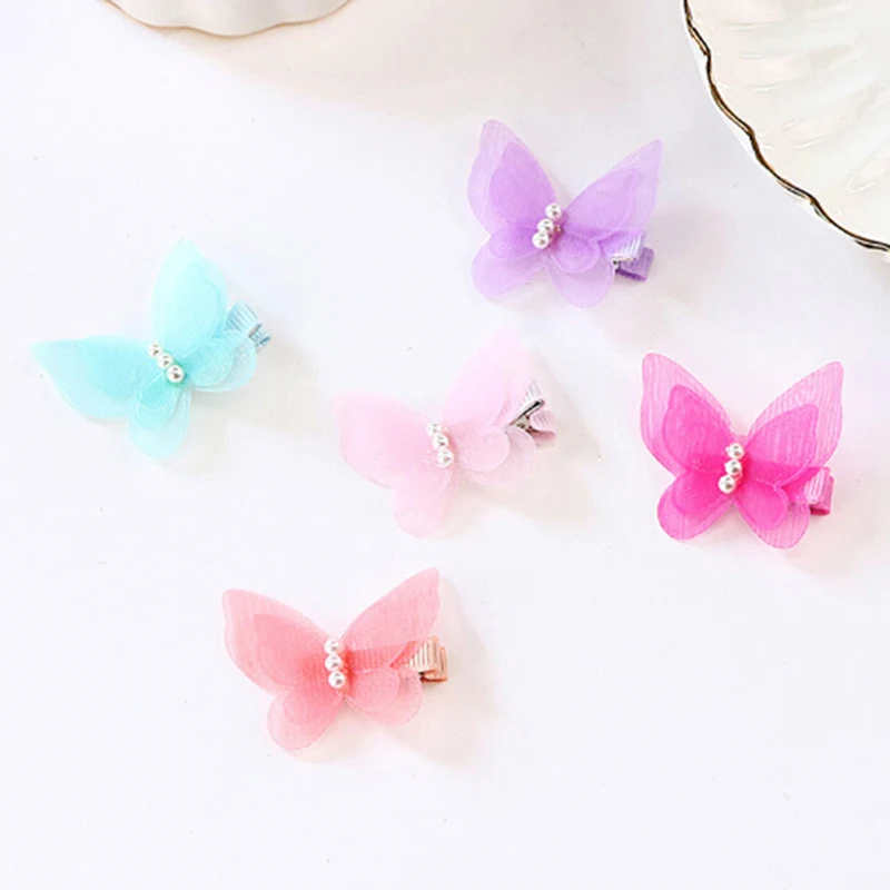 5 Pcs/lot Bow Butterfly Hair Clips Girls' Grips Kids Hairpin Headwear Fashion Accessories Candy Color | Детская одежда и обувь