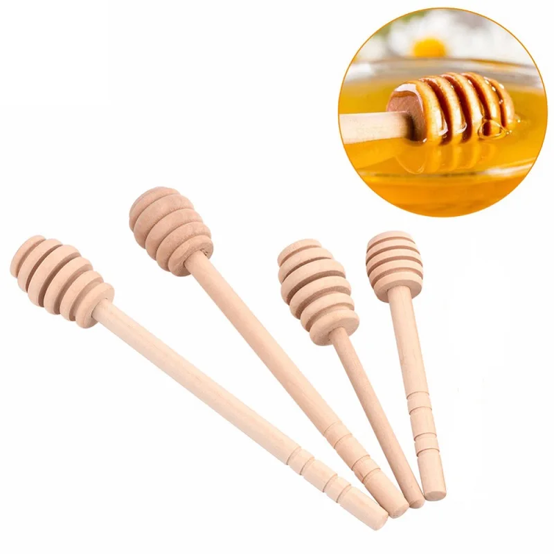 

50pcs Natural Wood Spoon For Honey Jar Long Handle Mixing Spoons Coffee Stirrer