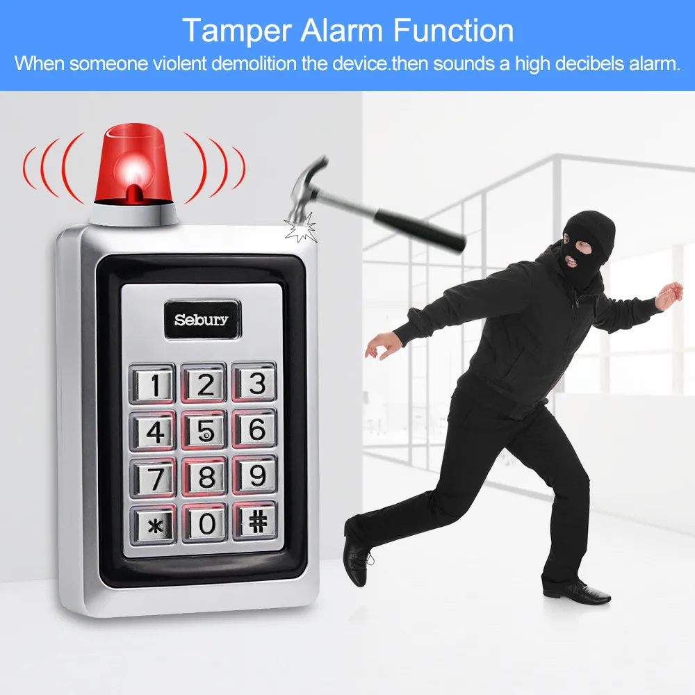 Автономная металлическая клавиатура контроля доступа Водонепроницаемая RFID