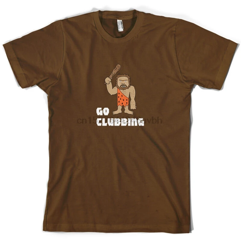 

Go Clubbing - Mens T-Shirt - Cave Man - Funny - Joke - 10 Colours - Free UK P&P