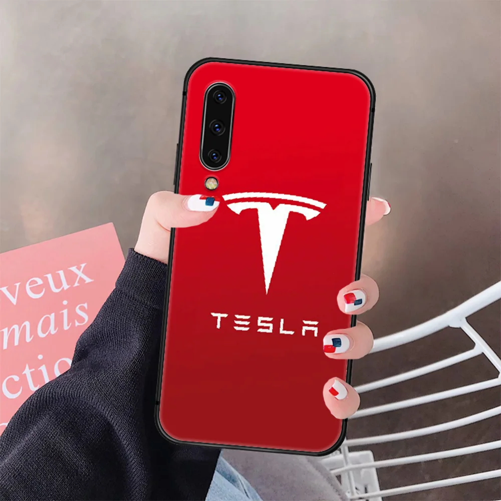 

Luxury Car Tesla Electric logo Phone Case Cover For Samsung Galaxy A10 A20 A30 E A40 A50 A51 A70 A71 J 5 6 7 8 S black Coque