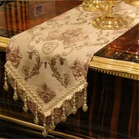 europe modern simple luxury table runner classical flower table flag exquisitely retro tea tablerunner dinner mats home decorate