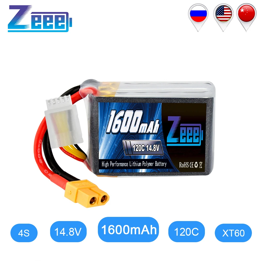 Zeee 14,8 V RC зарядное устройство 1600mAh 4S RC Lipo батарея софткейс 120C Lipo с разъемом XT60 для RC автомобиля грузовика самолета FPV дрона
