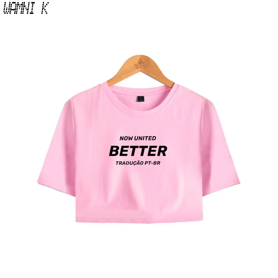 WAMNI Now Юнайтед-Better Album Crop Top Exposed navel футболка оверсайз с круглым вырезом Better Юнайтед