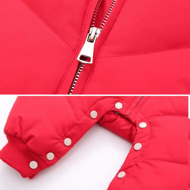 

Baby Clothes Winter New born Overalls Infant Duck Down Snowsuit Boys Girls Warm Thick Jumpsuit Hooded Outfits Baby Snow Romper