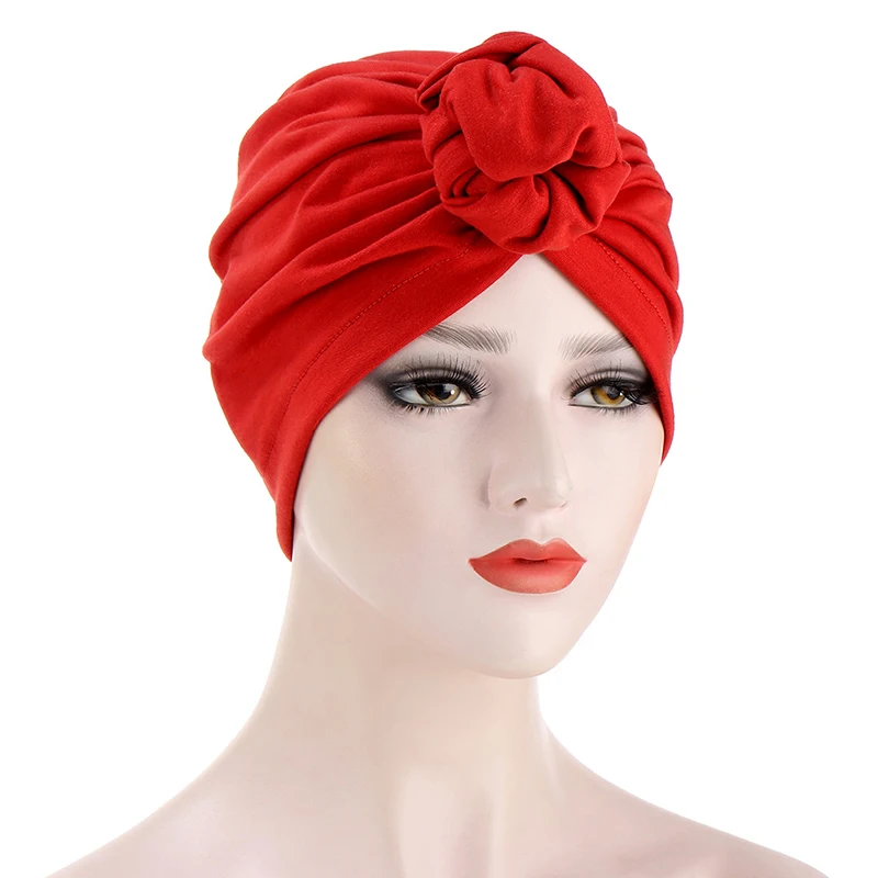 

Indian Arab Head Scarf Turban Caps Fashion Street Hats Popular Pure Baotou Cap Knotted Hijab Bonnet Hat Muslim Hat Headdress