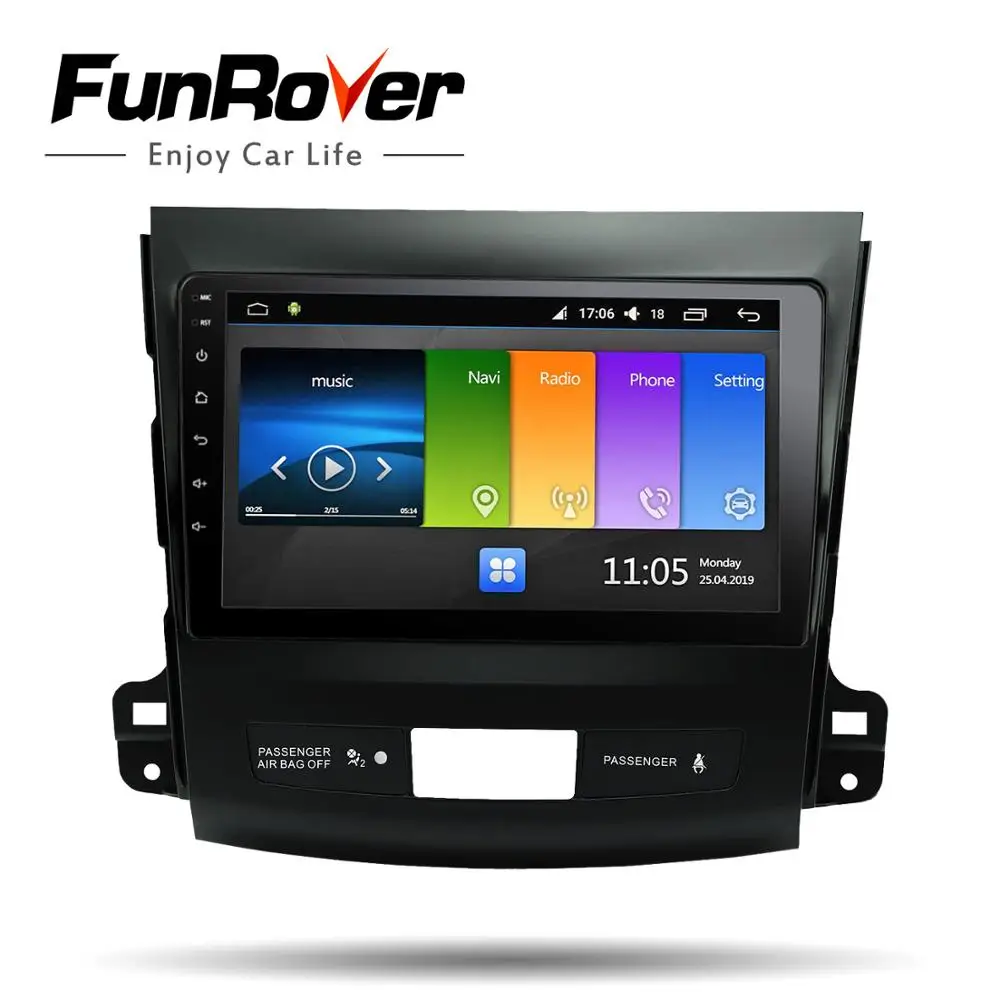 Автомагнитола FUNROVER 4 ядра android 9 0 2.5D + IPS мультимедийный проигрыватель для Mitsubishi