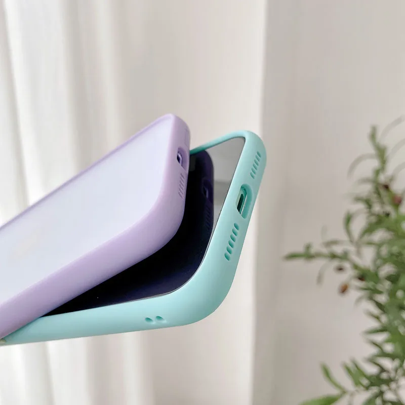 

Luxury Contrast Color Case For iPhone 11Pro Max XR X XS MAX 8 7 6 6S Plus Frame Matte Hard PC Protective cover Coque