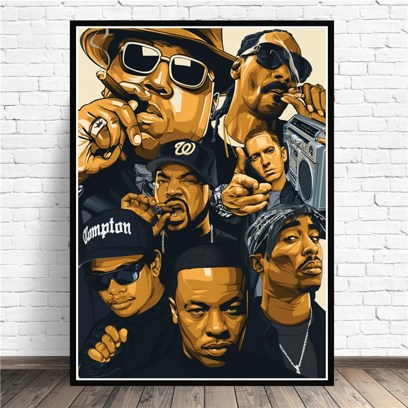 NT385 картина Biggie smallers 2PAC ледяной куб JAY Z восточное побережье хип хоп плакат печать
