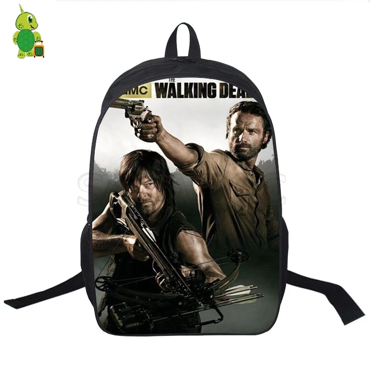 1 Рюкзак The Walking Dead для женщин и мужчин, дорожный рюкзак Rick Grimes, рюкзак для ноутбука с рисунком, школьная сумка для мальчиков и девочек - Цвет: 1