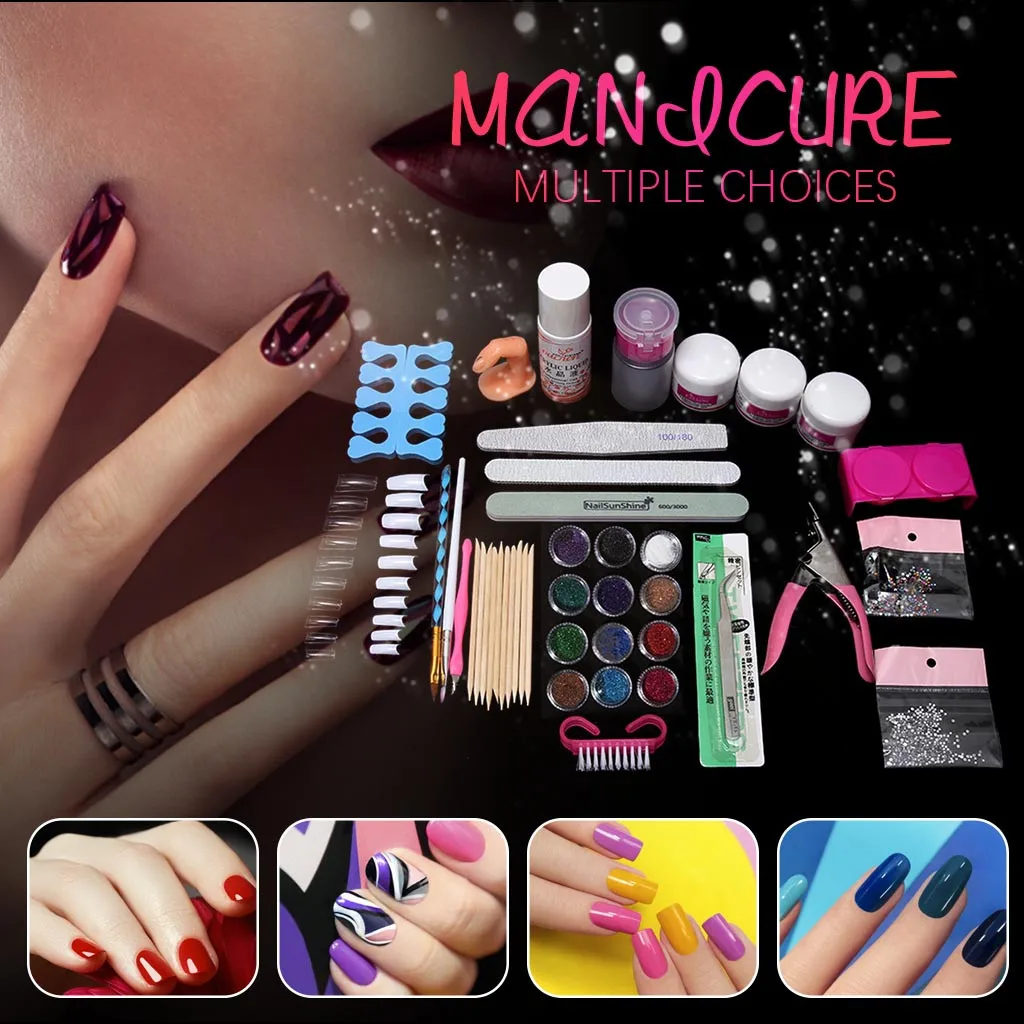 Акриловый Фрезер для ногтей cо шлифовальными Набор начинающих порошок украшения