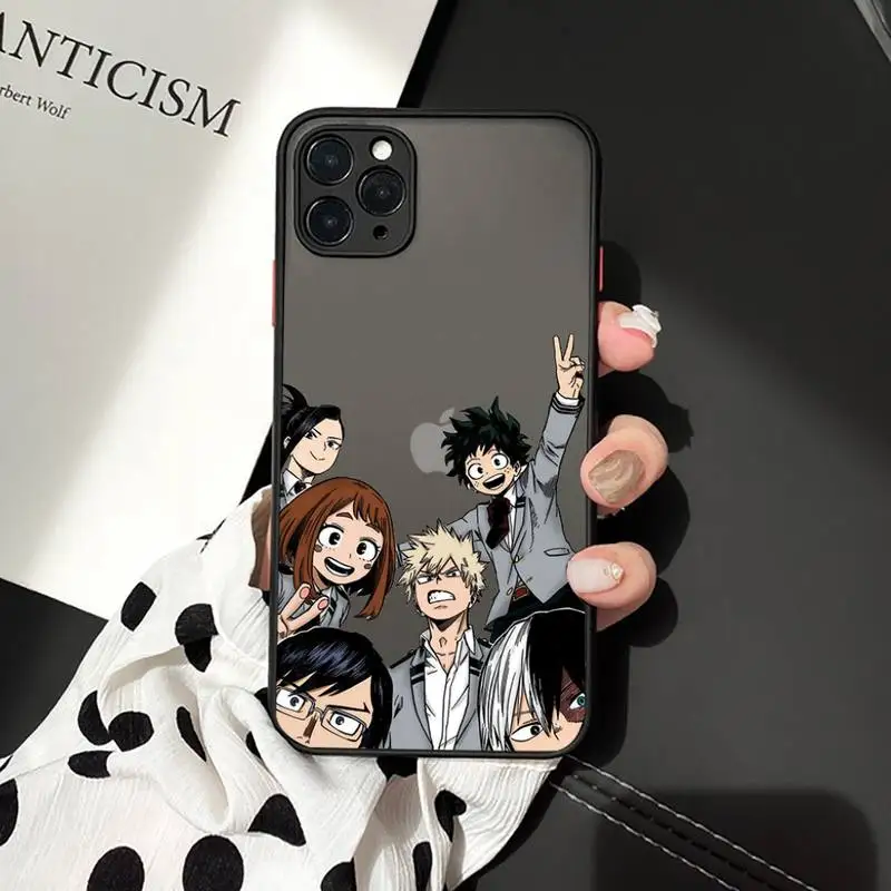 

Anime My Hero Academia Phone Case matte transparent For iphone 7 8 11 12 plus mini x xs xr pro max cover