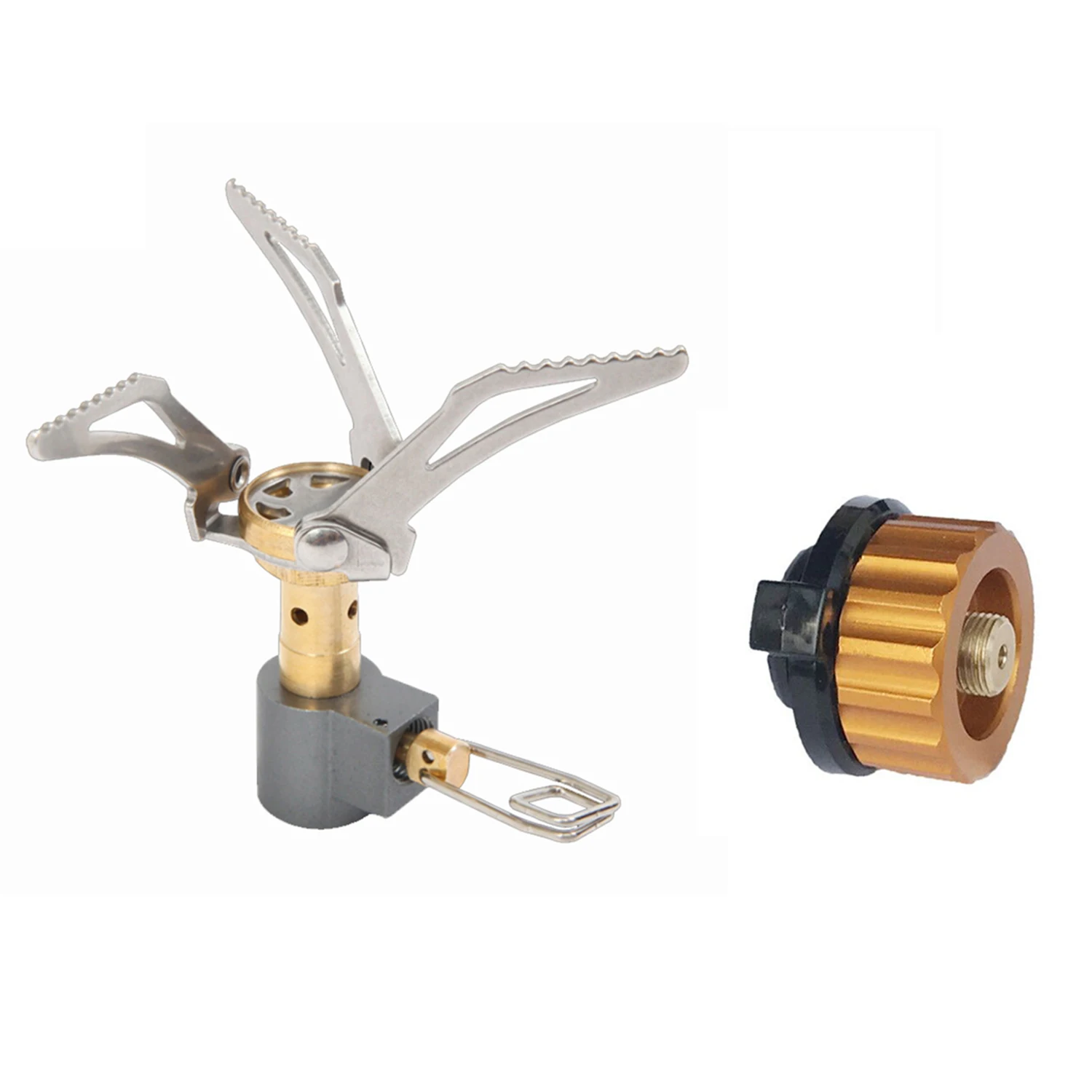 stove with adapter Пустыня и лиса Сверхлегкая мини походная плита альпинистская плита Складная уличная компактная титановая кухонная посуда инструменты для пикника, приготовления пищи - Цвет: stove with adapter
