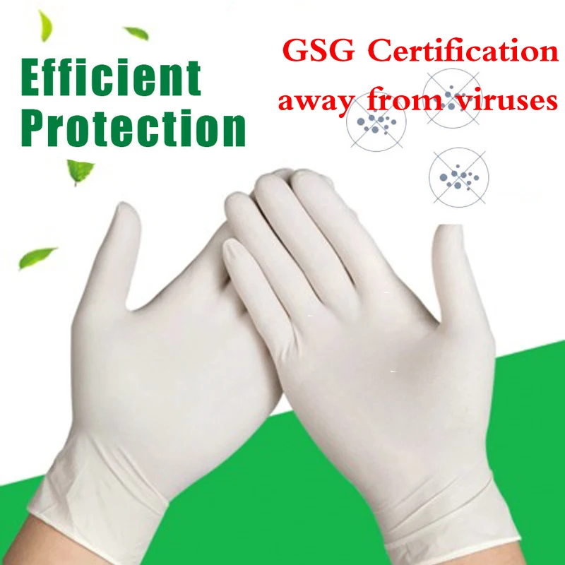 100 шт одноразовые латексные безопасные перчатки для пищевых продуктов