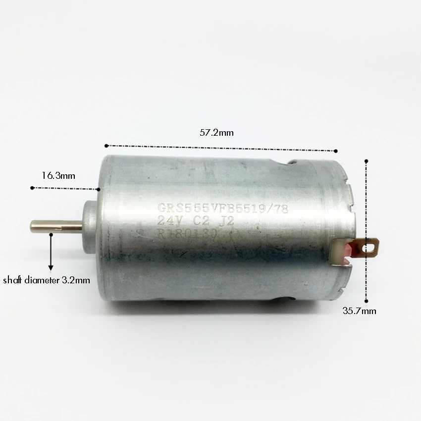 555 углеродный щеточный двигатель постоянного тока с передним шарикоподшипником