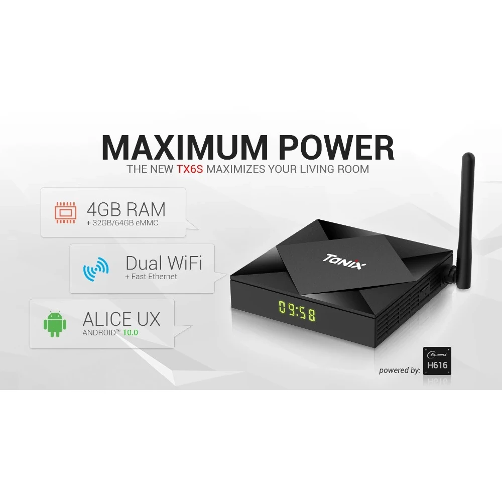 ТВ приставка TANIX TX6S Smart Android 10 0 4 Гб RAM 32 64 ROM Allwinner H616 WiFi медиаплеер 4K 6K HD 2 ГБ 8