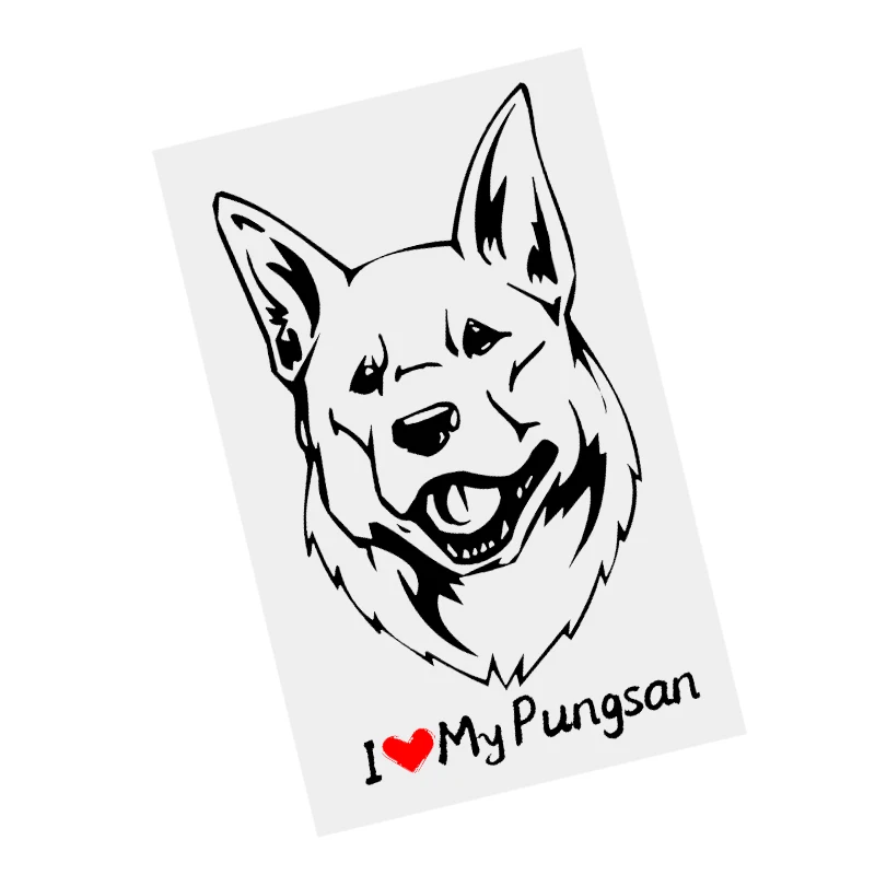 

S61242 # Pungsan Dog Black Transparent Car Sticker Vinyl Decal Waterproof Decors for Motorcycle Bumper Laptop