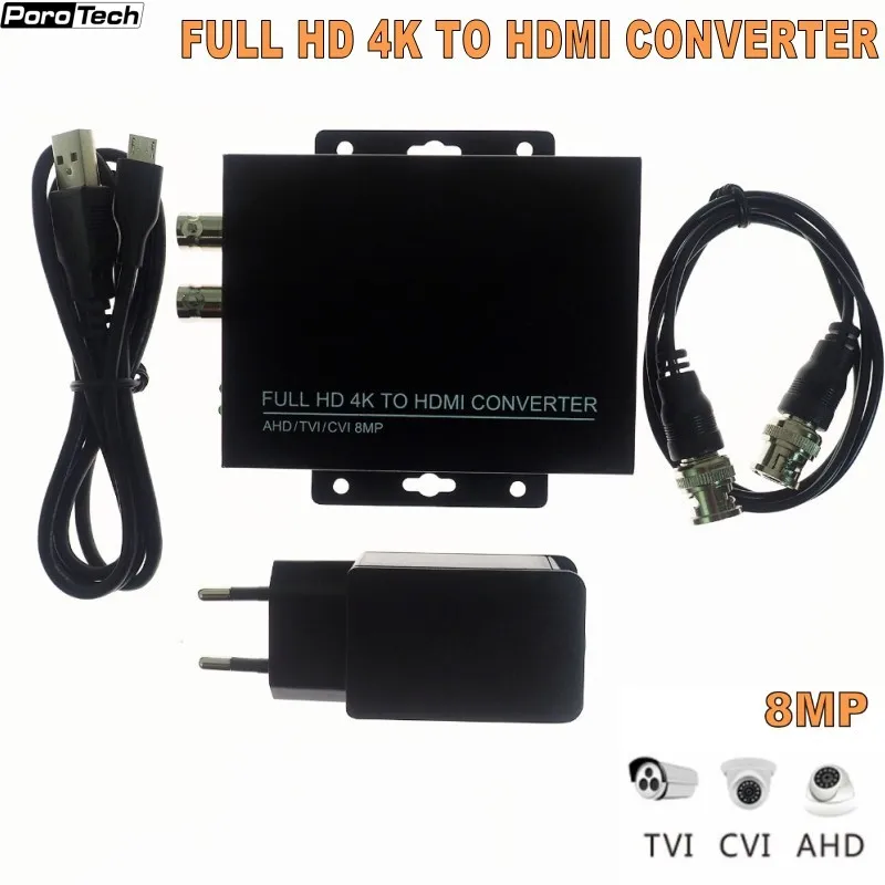 2019 Newest 4K 720/1080P HDC-ADH 4-in-1 Resolution supports CVI 8MP /TVI 8MP /AHD 8MP+CVBS to HDMI Converter security test