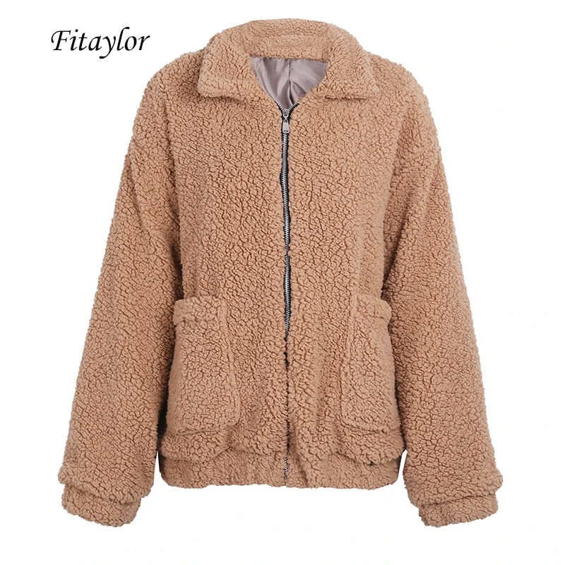 Женская зимняя куртка из искусственной овечьей шерсти размеры до 4xl|Женские