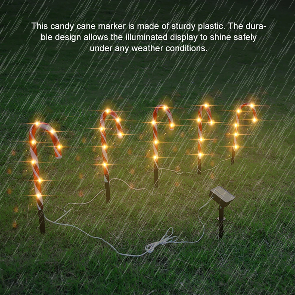 Рождественские светильники для тростника на солнечной батарее 2020 Уличные с