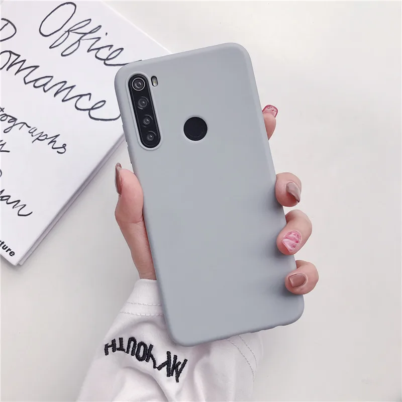 gray Однотонный Мягкий силиконовый чехол из ТПУ для xiaomi redmi note 8, 7, 6, 5 pro, 8a, 7a, 8tматовая задняя крышка, xiomi redmi note 8, note 8pro - Цвет: gray