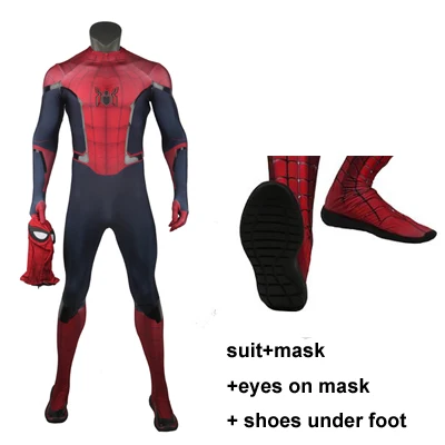 suit eyes shoes Герой Catcher новая технология Высокое качество мышечный оттенок рельефный логотип FFH Человек-паук костюм резиновая печать FFH Человек-паук костюм - Цвет: suit eyes shoes