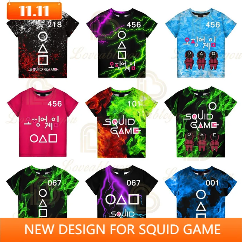 

Women Men Tees Korean 456 The Game T-shirt Kids 2022 Boys Girls Children Game 3D Print Cosplay Costume T shirt Tops