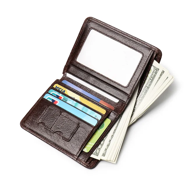 Explosion oil wax leather short wallet anti-magnetic beauty money clip card package first layer | Багаж и сумки