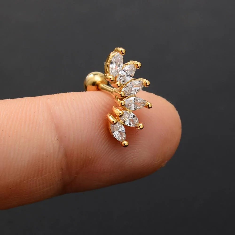 Серьга-гвоздик Для Пирсинга Ушей звезда Бабочка цветок хрящевая ткань раковина