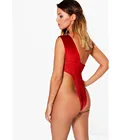 Женское сексуальное боди с бантом, красное замшевое нижнее белье с открытой спиной для рождественского фестиваля, сексуальные топы для сна