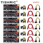 TISHRIC 56 шт. PCI-E Райзер VER009C Plus SATA USB3.0 графическое расширение 1X до 16X удлинитель CPU Miner Mining PCIE Райзер-карта PCI