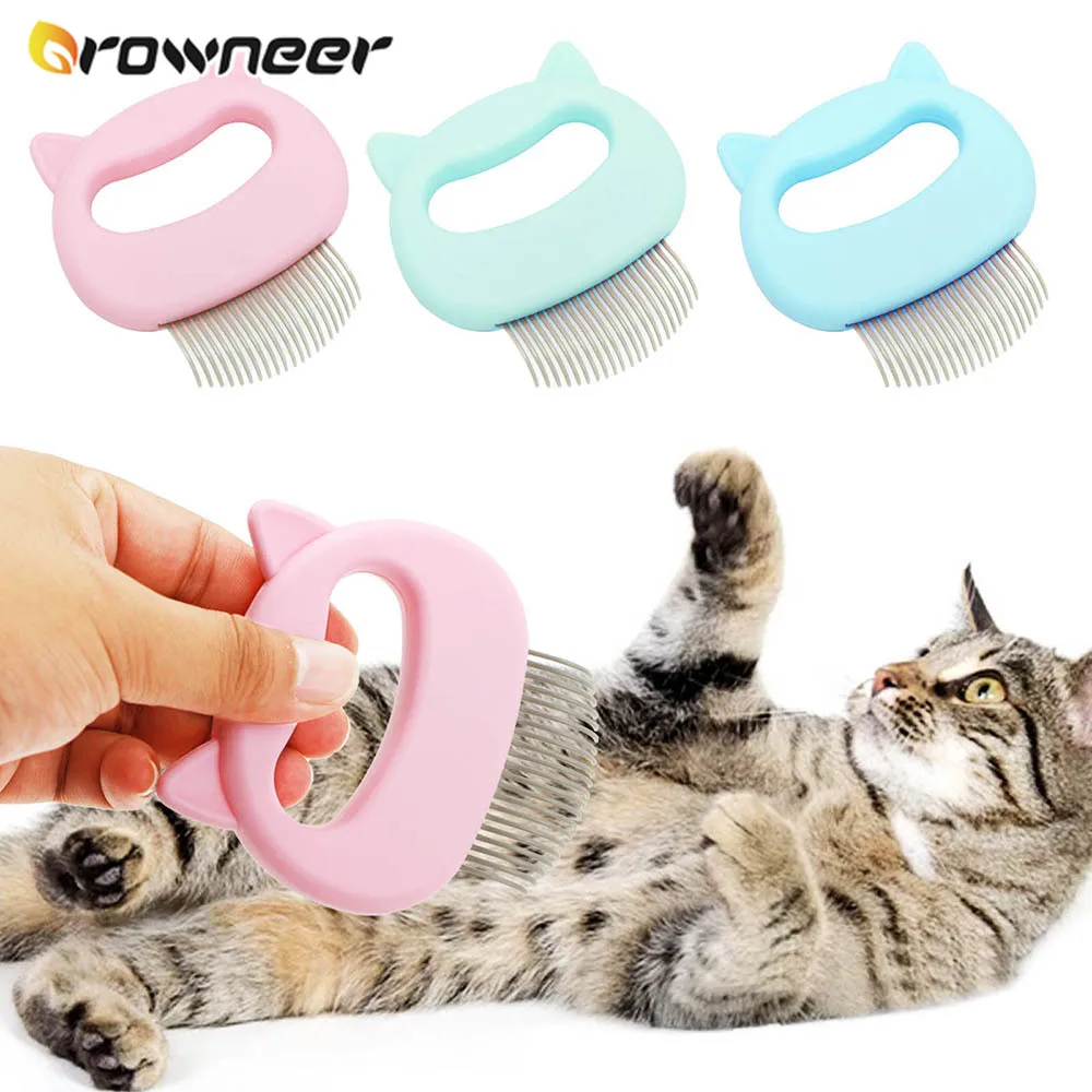 

Pet Massage Brush Shell Shaped Handle Pet Grooming Massage Tool To Remove Loose Hairs For Cats ABS Material Hair Removal Comb