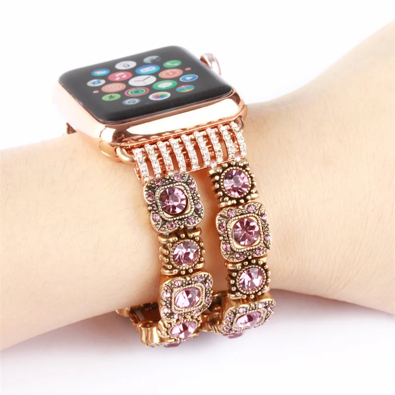 Retro Watch Band For Apple Watch 6 5 4 3 2 44mm 40mm strap Bracelet For iWatch Band Replacement Series 6 5 4 3 38 42