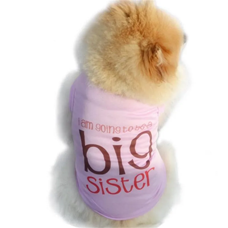 Big Sister жилет для собак с принтом, хлопок, Джерси, весна/лето, рубашка для собак, одежда для собак и кошек, одежда для щенков