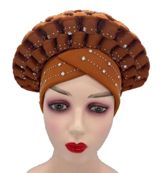 Модная женская головная повязка aso oke gele 2021 высококачественный Африканский