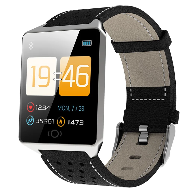 CK19-sivler CK19 Смарт-часы Android/IOS водонепроницаемые носимые устройства Bluetooth SmartWatch Шагомер монитор сердечного ритма цветной дисплей - Цвет: CK19-sivler