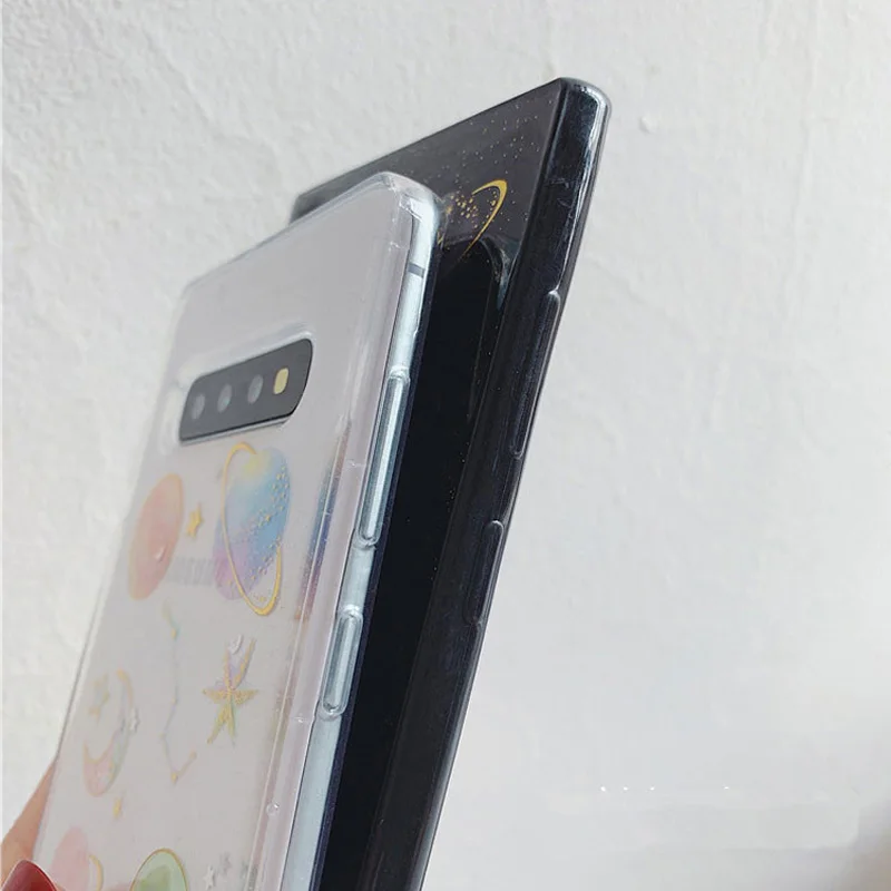 Блестящий Прозрачный чехол со звездами и планетами для Samsung Galaxy A52 A72 A32 5G S22 S21 S20 FE