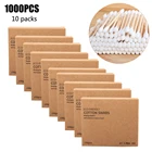 10 упаковок = 1000 шт., деревянные бамбуковые ватные палочки