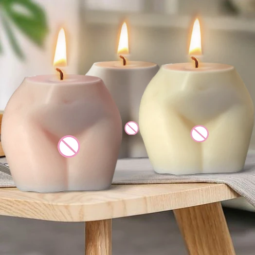

3D Sexy Buttocks Candle Mold DIY Art Candle Making Tool Shy Human Body Butt Candle Silicone Mold Home Decoration Ornaments