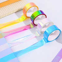 1pc 15mm 5m laser glitter washi tape candy colors decorative adhesive masking tapes for scrapbooking albums stationery tape