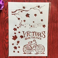 a4 29 21cm leaf music bicycle layered stencil scrapbook stamp album album decoration embossed paper card template decoration