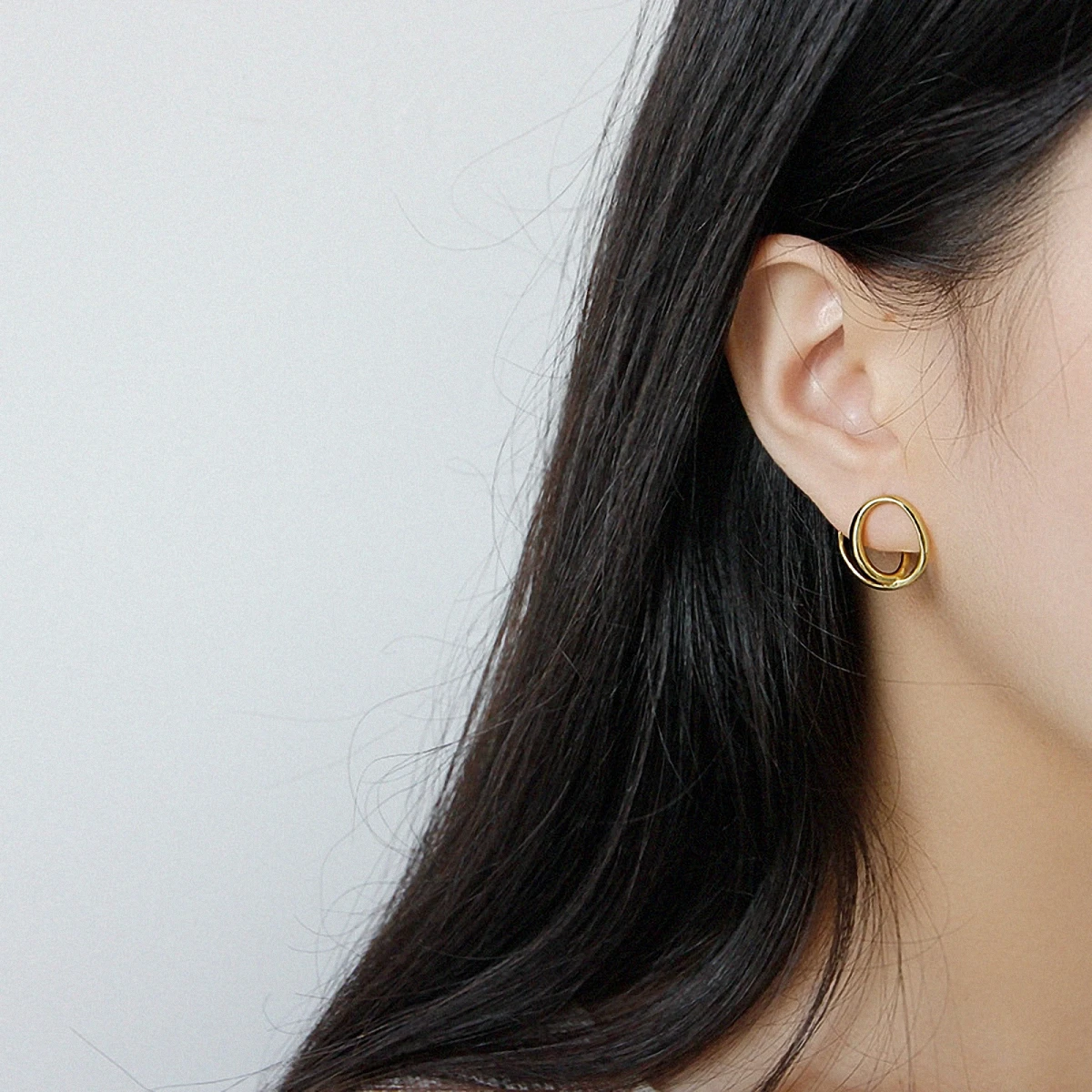 

Springlight Irregular Line Of Geometric Round Hoop Earrings Real 925 Sterling Silver Handmade Fine Jewelry Earrings For Women