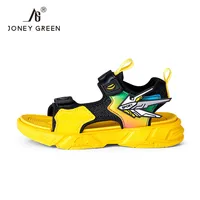 Children Summer Shoes Toddler Boy Beach Shoes Outdoor Fashion Casual Yellow Sandals For Little Boy Light-weight Sole Kids Shoes