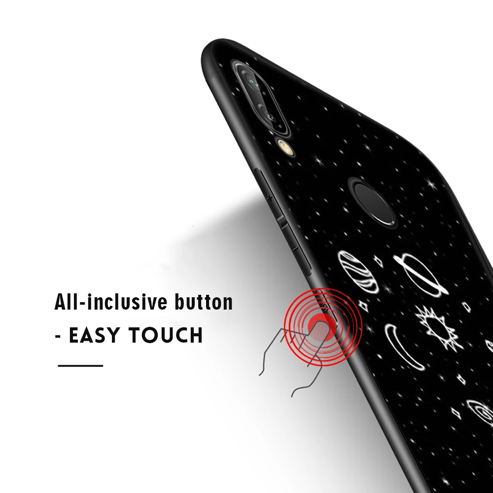 Ультратонкий матовый мягкий чехол из ТПУ с рисунком космической Луны для