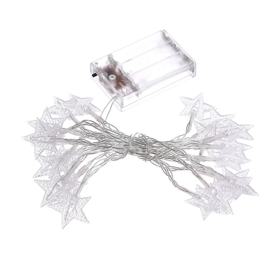

20/40/80LED Star String Lights Christmas Star Fairy Lights 220V & Battery Operated Twinkle String Light For Wedding Christmas