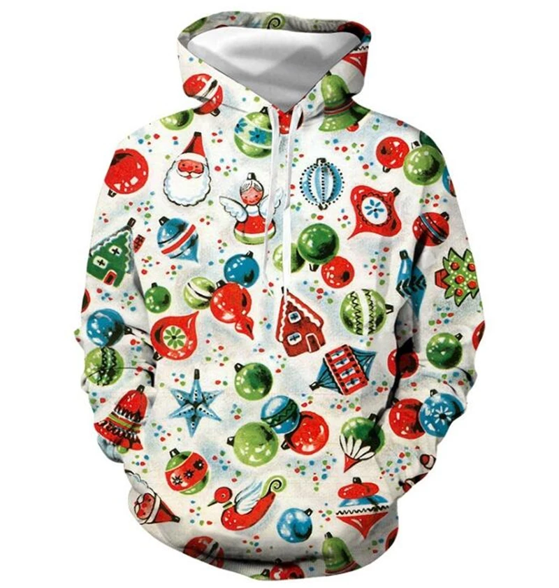 Модный осенне-зимний Рождественский свитер с 3D принтом Свитер оверсайз
