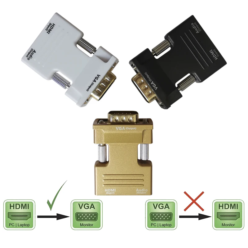 Преобразователь HD 1080P HDMI VGA с аудиоадаптером поддержка Сигнальный выход для
