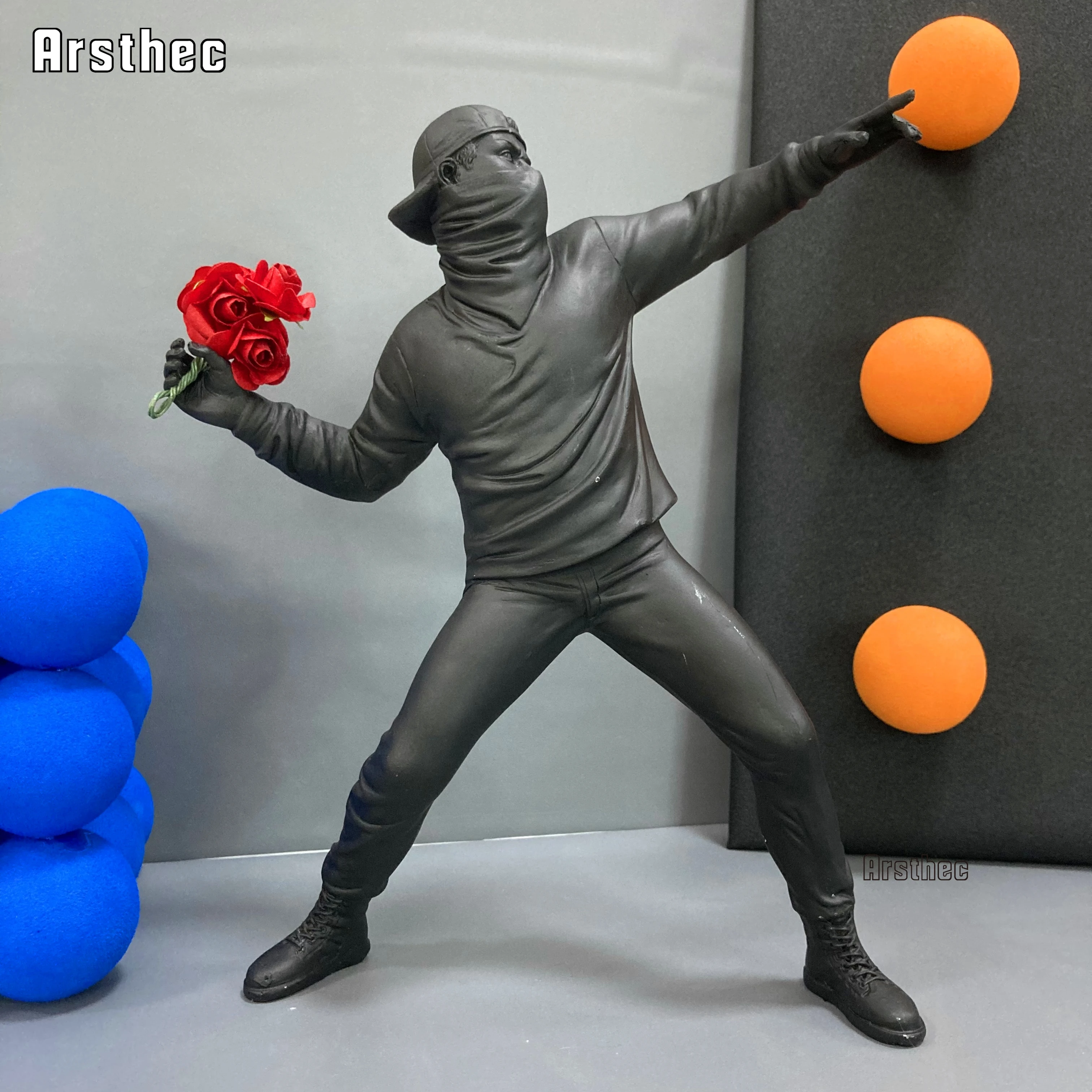 Arsthec Скульптура Banksy Graffiti Pop Art статуи из смолы статуэтки для украшения интерьера