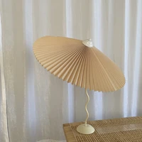 pleated umbrella table lamp bedroom living room bedside lamp ins swing iron e14 bedroom lamp 58cm high lamps for bedroom