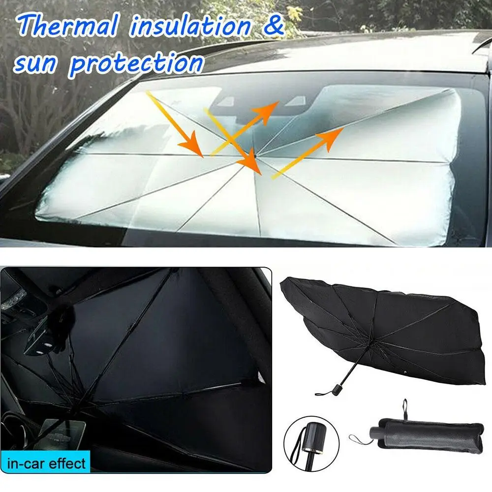 

Foldable Car Umbrella Windshield Cover Protector Sunshade Covers Sun Shade Portable Silver Car SunShade Auto Sun Visor Durable